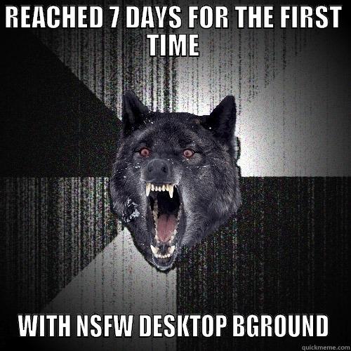 REACHED 7 DAYS FOR THE FIRST TIME WITH NSFW DESKTOP BGROUND Insanity Wolf