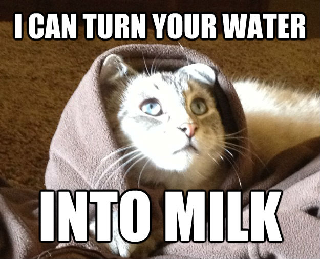 I CAN TURN YOUR WATER INTO MILK  untitled meme