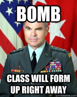 BOMB Class will form up right away - BOMB Class will form up right away  Keydet Problems