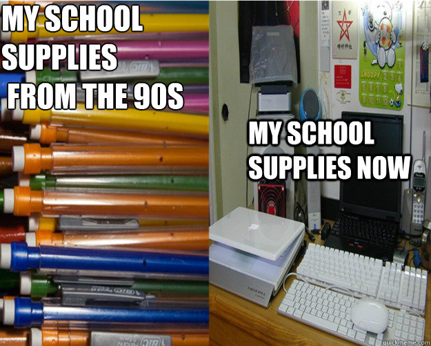 My school supplies
 from the 90s My school supplies now - My school supplies
 from the 90s My school supplies now  school supplies