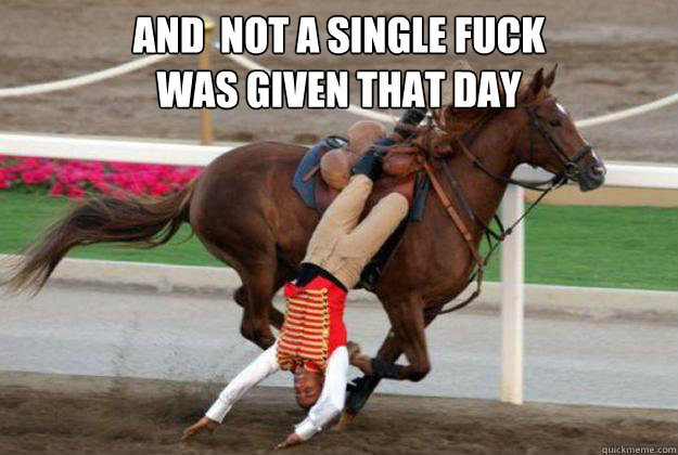 And  not a single fuck
was given that day  Horse Riding Fail