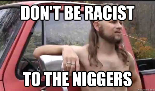 Don't be racist to the niggers  Almost Politically Correct Redneck