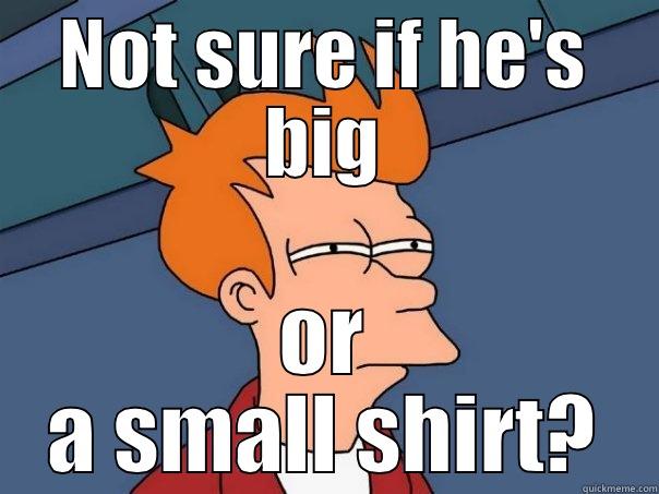 NOT SURE IF HE'S BIG OR A SMALL SHIRT? Futurama Fry