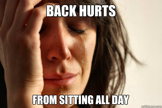 Back hurts from sitting all day  First World Problems