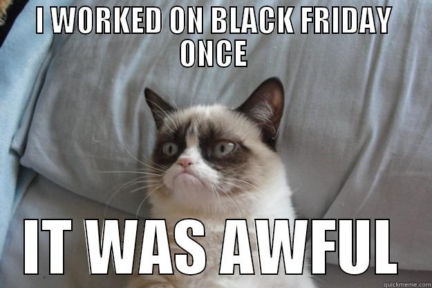 I WORKED ON BLACK FRIDAY ONCE IT WAS AWFUL Grumpy Cat