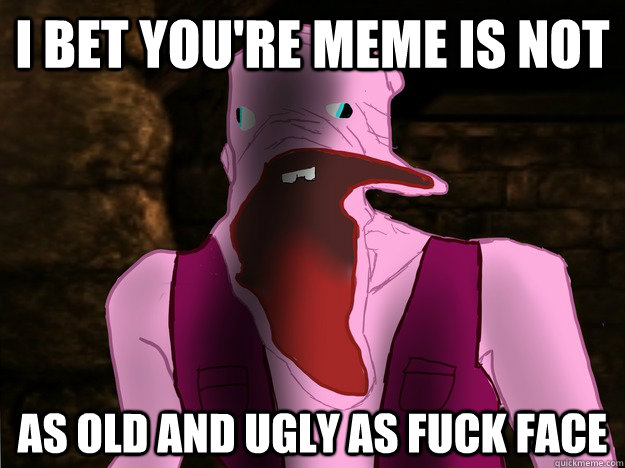 I bet you're meme is not As old and ugly as fuck face  