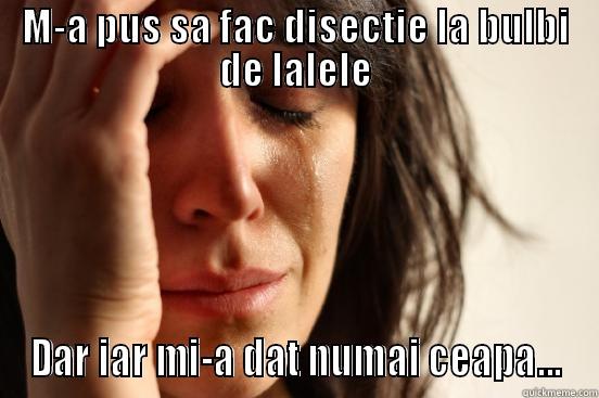 M-A PUS SA FAC DISECTIE LA BULBI DE LALELE DAR IAR MI-A DAT NUMAI CEAPA... First World Problems