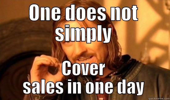 ONE DOES NOT SIMPLY COVER SALES IN ONE DAY Boromir