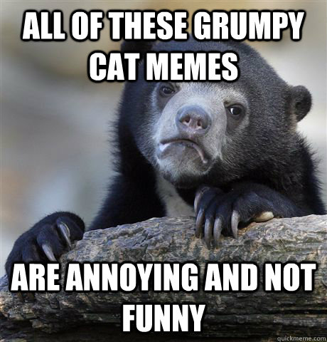 All of these grumpy cat memes are annoying and not funny  Confession Bear