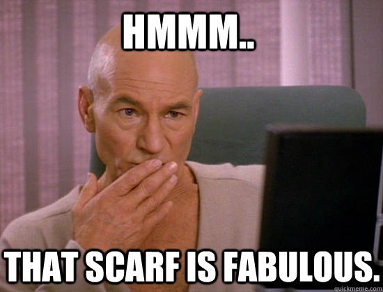 hmmm.. that scarf is fabulous. - hmmm.. that scarf is fabulous.  Gay Picard