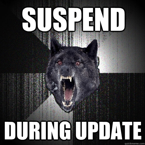 suspend  during update - suspend  during update  Insanity Wolf