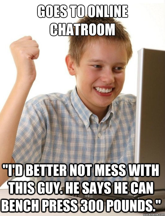 goes to online chatroom 