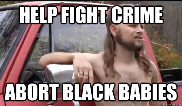 Help Fight crime Abort black babies  Almost Politically Correct Redneck