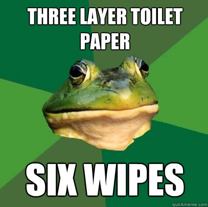 three layer toilet paper six wipes  Foul Bachelor Frog