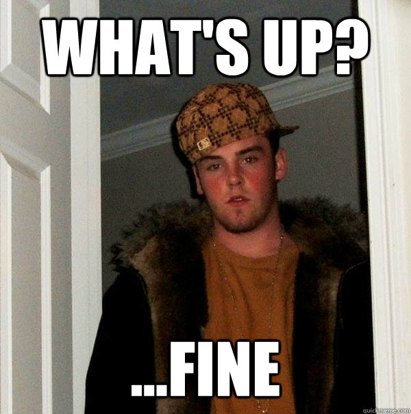 What's up? ...fine - What's up? ...fine  Scumbag Steve