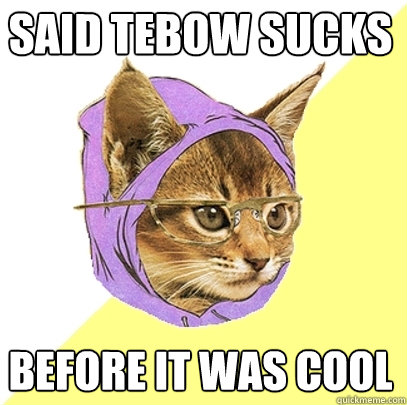 Said tebow sucks Before it was cool  Hipster Kitty