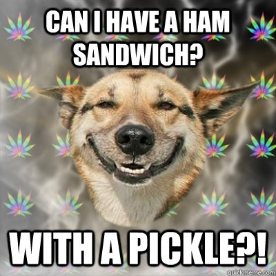 Can i have a ham sandwich? WITH A PICKLE?! - Can i have a ham sandwich? WITH A PICKLE?!  Stoner Dog