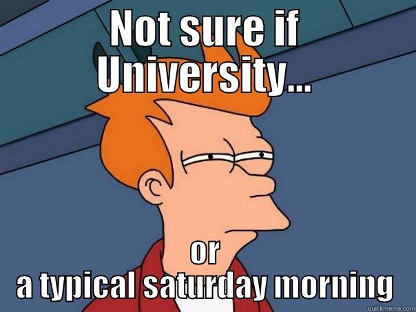 NOT SURE IF UNIVERSITY... OR A TYPICAL SATURDAY MORNING Futurama Fry