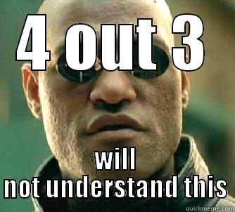 4 OUT 3 WILL NOT UNDERSTAND THIS Matrix Morpheus