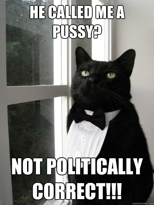 He called me a pussy? not politically correct!!!  One Percent Cat