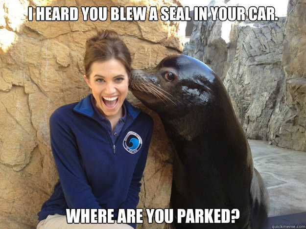 I heard you blew a seal in your car. Where are you parked?  Crazy Secret