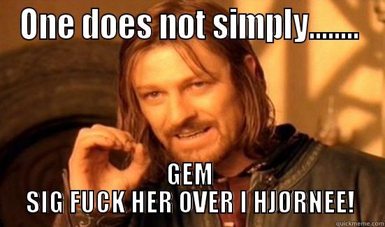 ONE DOES NOT SIMPLY........ GEM SIG FUCK HER OVER I HJØRNEE! Boromir