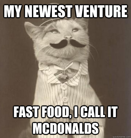 my newest venture Fast food, I call it McDonalds  Original Business Cat