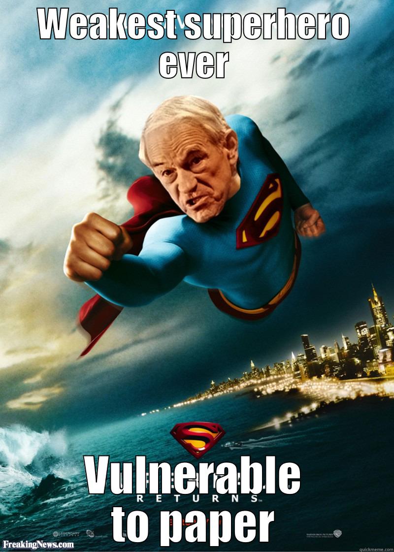 WEAKEST SUPERHERO EVER VULNERABLE TO PAPER Misc