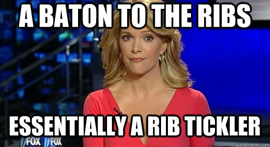 A baton to the RIBS ESSENTIALLY A RIB TICKLER  essentially megyn kelly