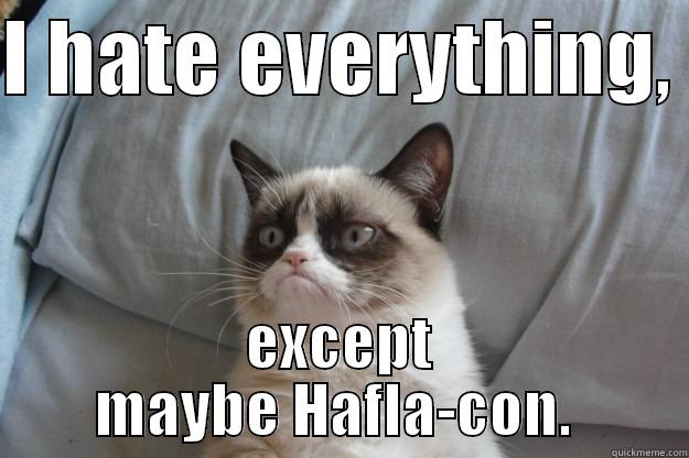 I HATE EVERYTHING,  EXCEPT MAYBE HAFLA-CON.  Grumpy Cat