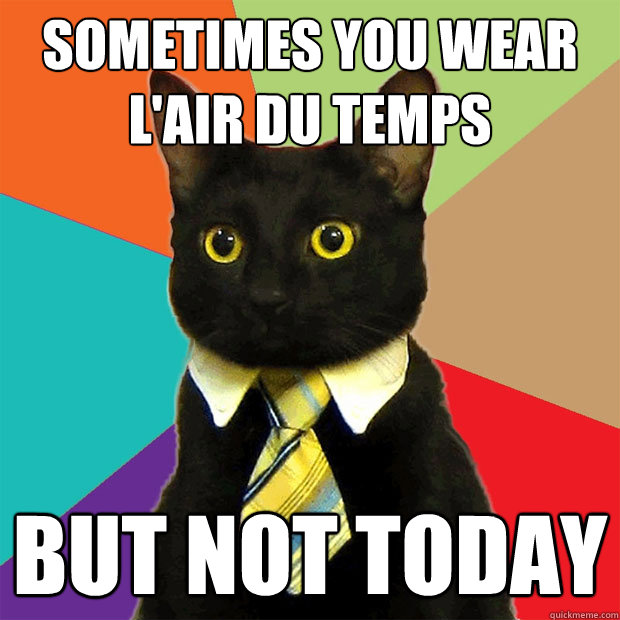 sometimes you wear l'air du temps but not today  Business Cat