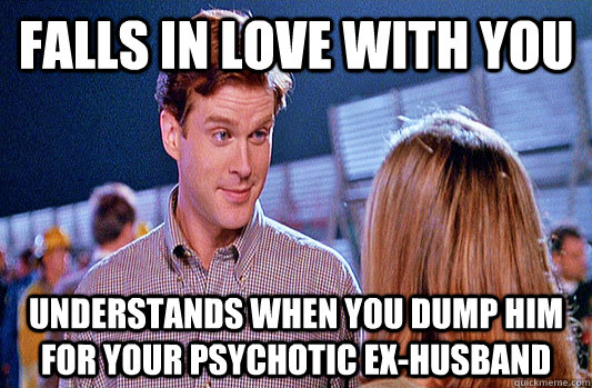 Falls in love with you understands when you dump him for your psychotic ex-husband  Good Guy Jerry liar liar