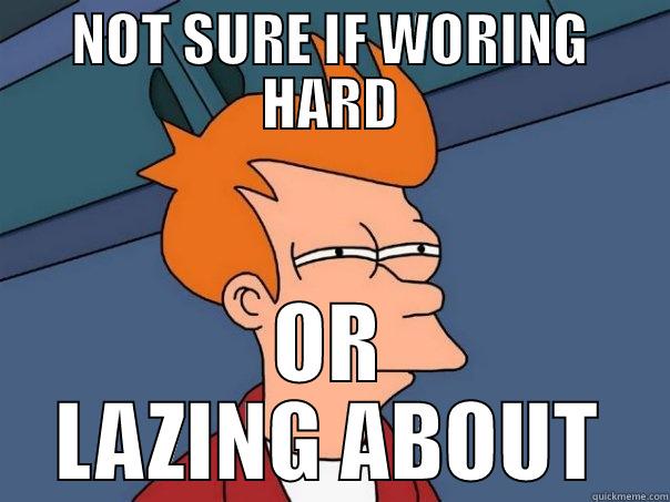 NOT SURE IF WORING HARD OR LAZING ABOUT Futurama Fry
