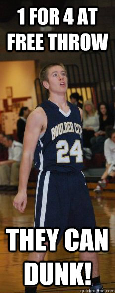1 for 4 at free throw They can DUNK!  