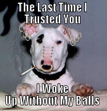 THE LAST TIME I TRUSTED YOU I WOKE UP WITHOUT MY BALLS Misc