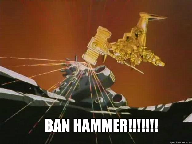 BAN HAMMER!!!!!!! - BAN HAMMER!!!!!!!  BAN HAMMER