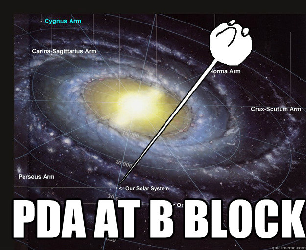   Pda at B block  long neck reaction guy
