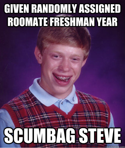 GIVEN RANDOMLY ASSIGNED ROOMATE FRESHMAN YEAR SCUMBAG STEVE - GIVEN RANDOMLY ASSIGNED ROOMATE FRESHMAN YEAR SCUMBAG STEVE  Misc