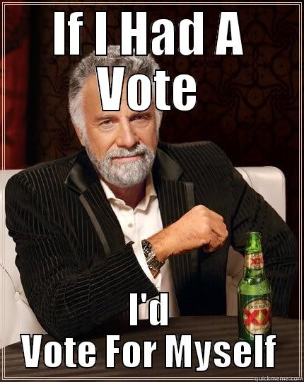 IF I HAD A VOTE I'D VOTE FOR MYSELF The Most Interesting Man In The World