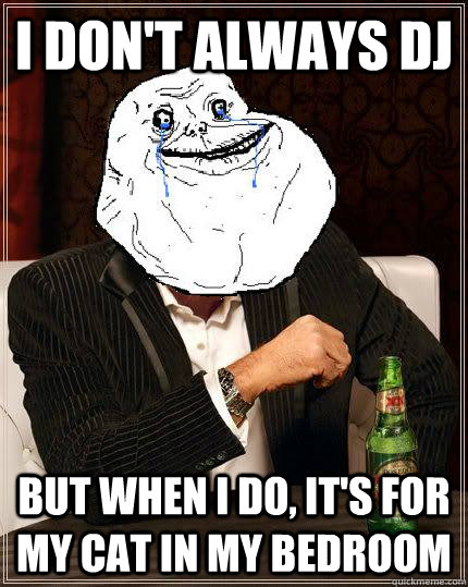 I don't always DJ but when i do, it's for my cat in my bedroom  Most Forever Alone In The World