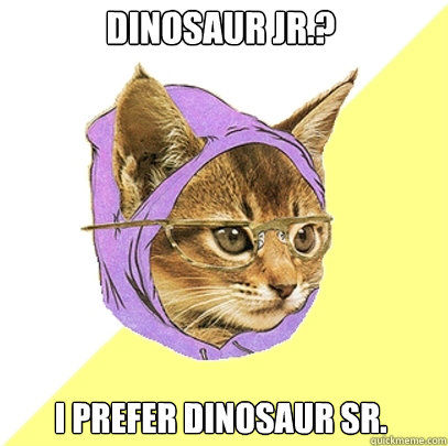Dinosaur Jr.? I prefer dinosaur sr.  Hipster Kitty