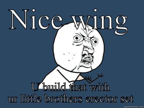 NICE WING U BUILD THAT WITH UR LITTLE BROTHERS ERECTOR SET Y U No