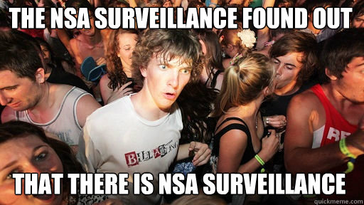 The NSA surveillance found out That there is NSA surveillance  Sudden Clarity Clarence