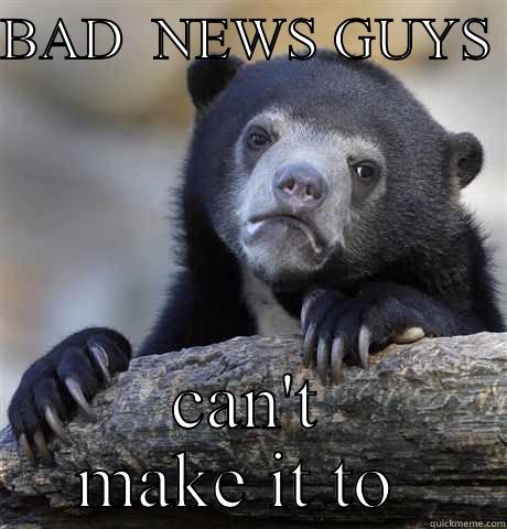 BAD  NEWS GUYS  CAN'T MAKE IT TO DALLAS Confession Bear