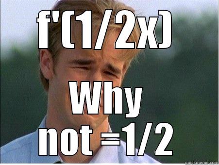 F'(1/2X) WHY NOT =1/2 1990s Problems