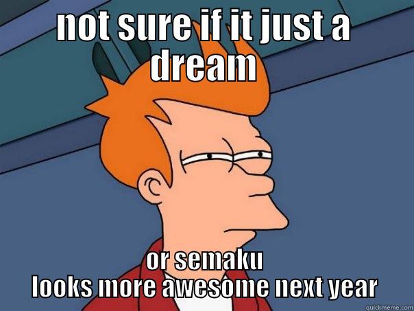 NOT SURE IF IT JUST A DREAM OR SEMAKU LOOKS MORE AWESOME NEXT YEAR Futurama Fry