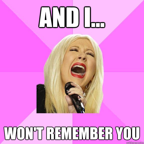 AND I... WON'T REMEMBER YOU   Wrong Lyrics Christina