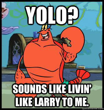 YOLO? Sounds like Livin' Like Larry to me. - YOLO? Sounds like Livin' Like Larry to me.  YOLO Larry