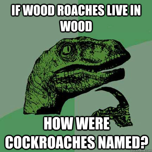 If wood roaches live in wood how were cockroaches named? - If wood roaches live in wood how were cockroaches named?  Philosoraptor