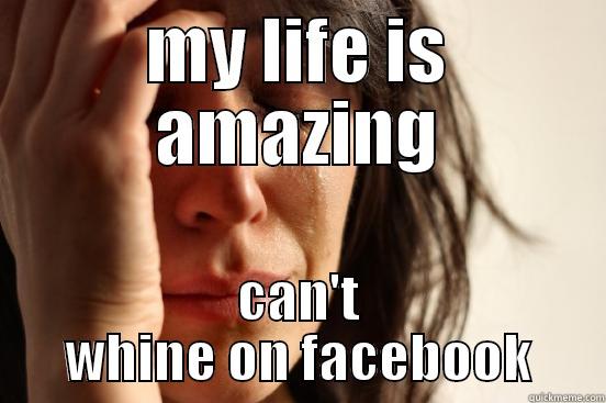 MY LIFE IS AMAZING CAN'T WHINE ON FACEBOOK First World Problems